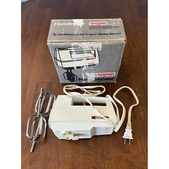 Waring 3 Speed Solid State Hand Mixer Kitchen Ware White Works Vintage HM31DK - Picture 1 of 3